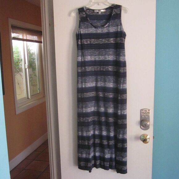 Max Studio Blue Stripe Cotton Summer Maxi Tank Dress Size S Perfect Condition - Picture 10 of 13